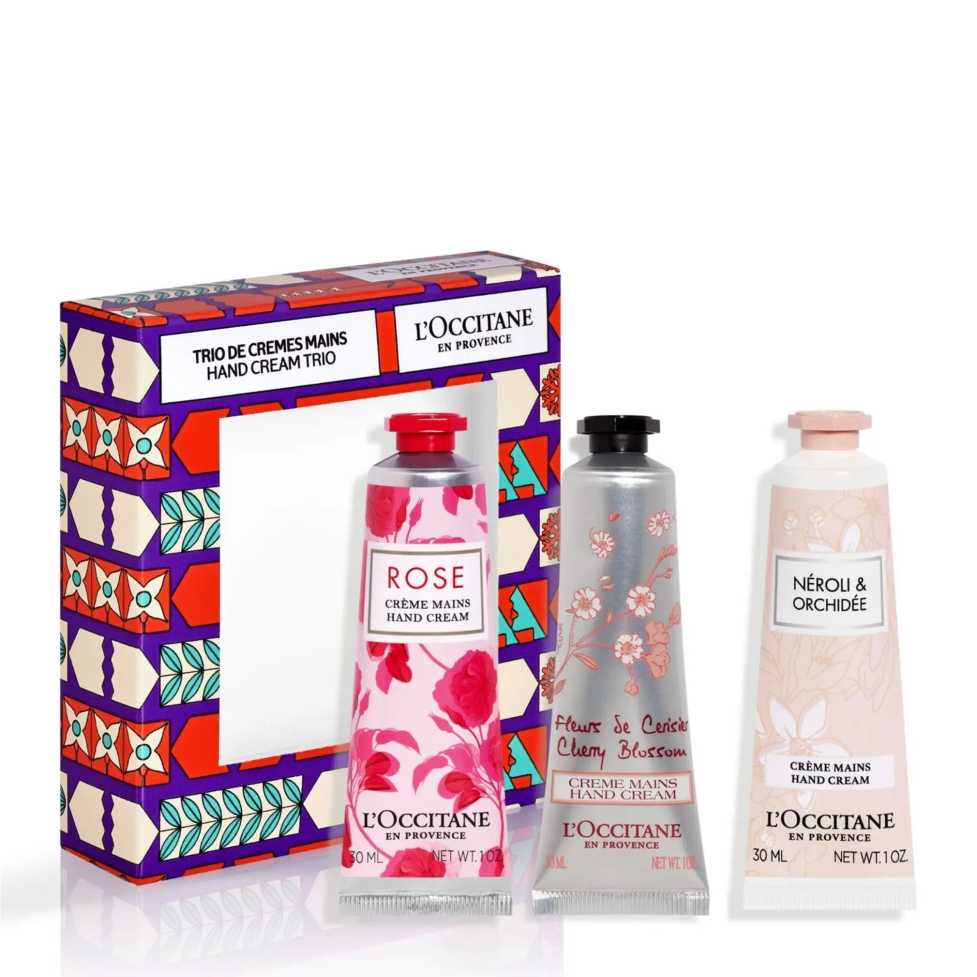 L'Occitane en Provence - Trio Crèmes Mains Fleurs de Cerisier, Rose & Néroli & Orchidée- Coffrets Soins