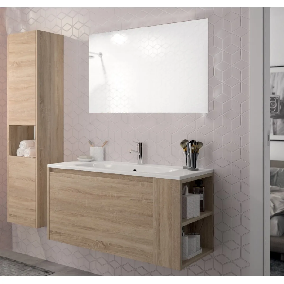 LE QUAI DES AFFAIRES Ensemble salle de bain VESNA - Chêne blanchi