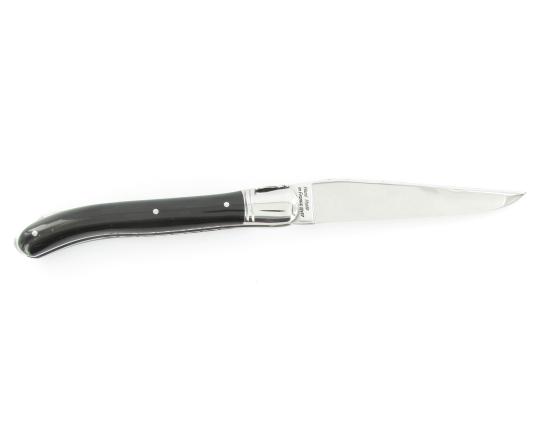 Laguiole Nature Guilloché Corne Noire Couteau de Poche - Laguiole par Fontenille Pataud