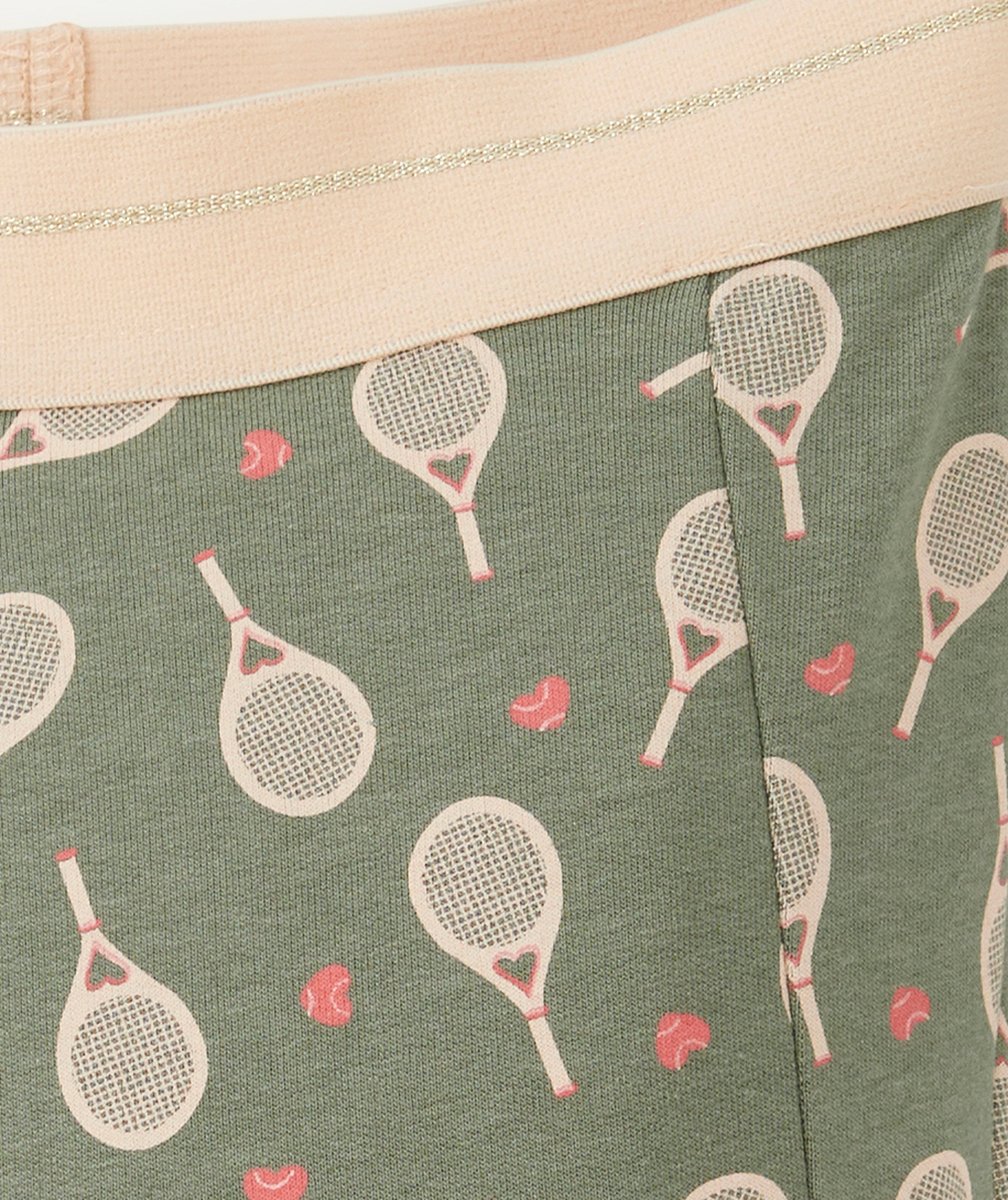 TREGGING FILLE VERT ET ROSE PÂLE THÈME TENNIS