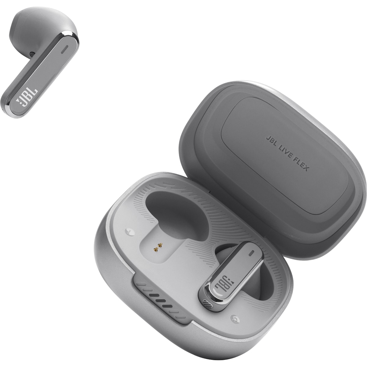 JBL Live Flex helt trådløse in-ear hodetelefoner (sølv)
