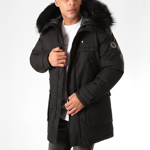 Parka Fourrure Chauffante Antartic Noir