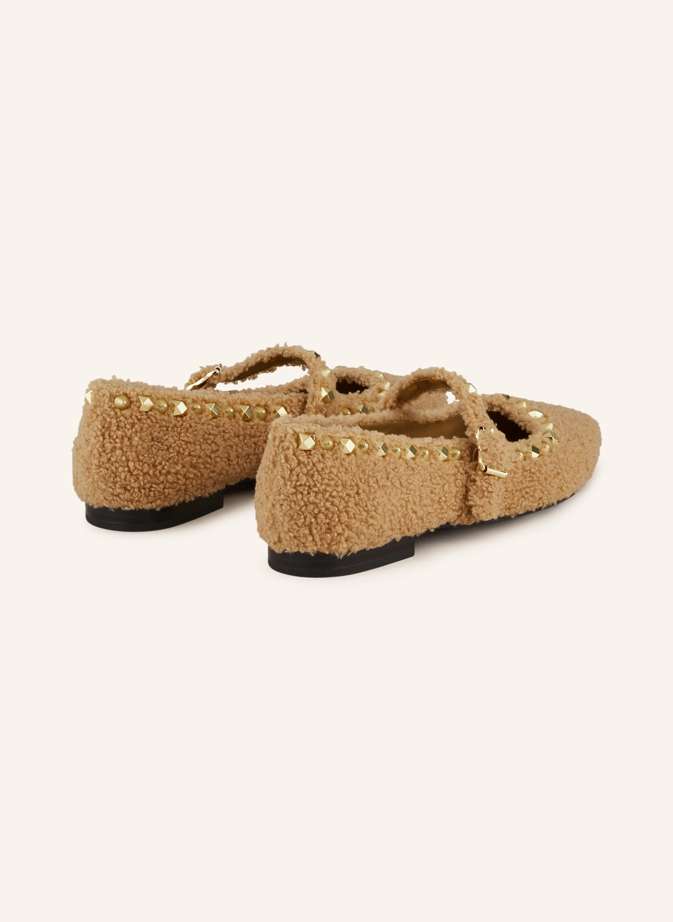 ash Ballerinas BEATNIK mit Teddyfell und Nieten