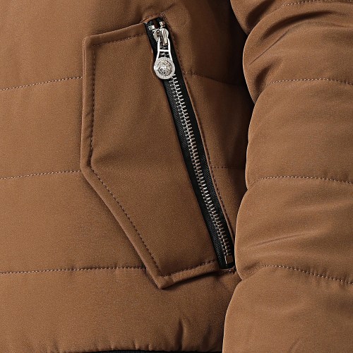 Veste Bomber Col Fourrure Camel