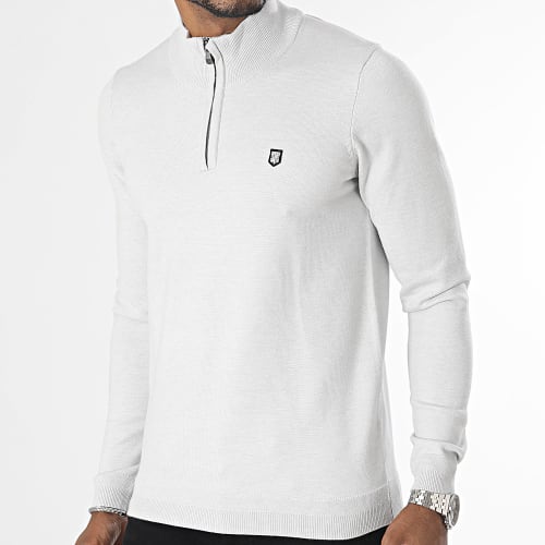 Pull Col Zippé Marty 2 Blanc