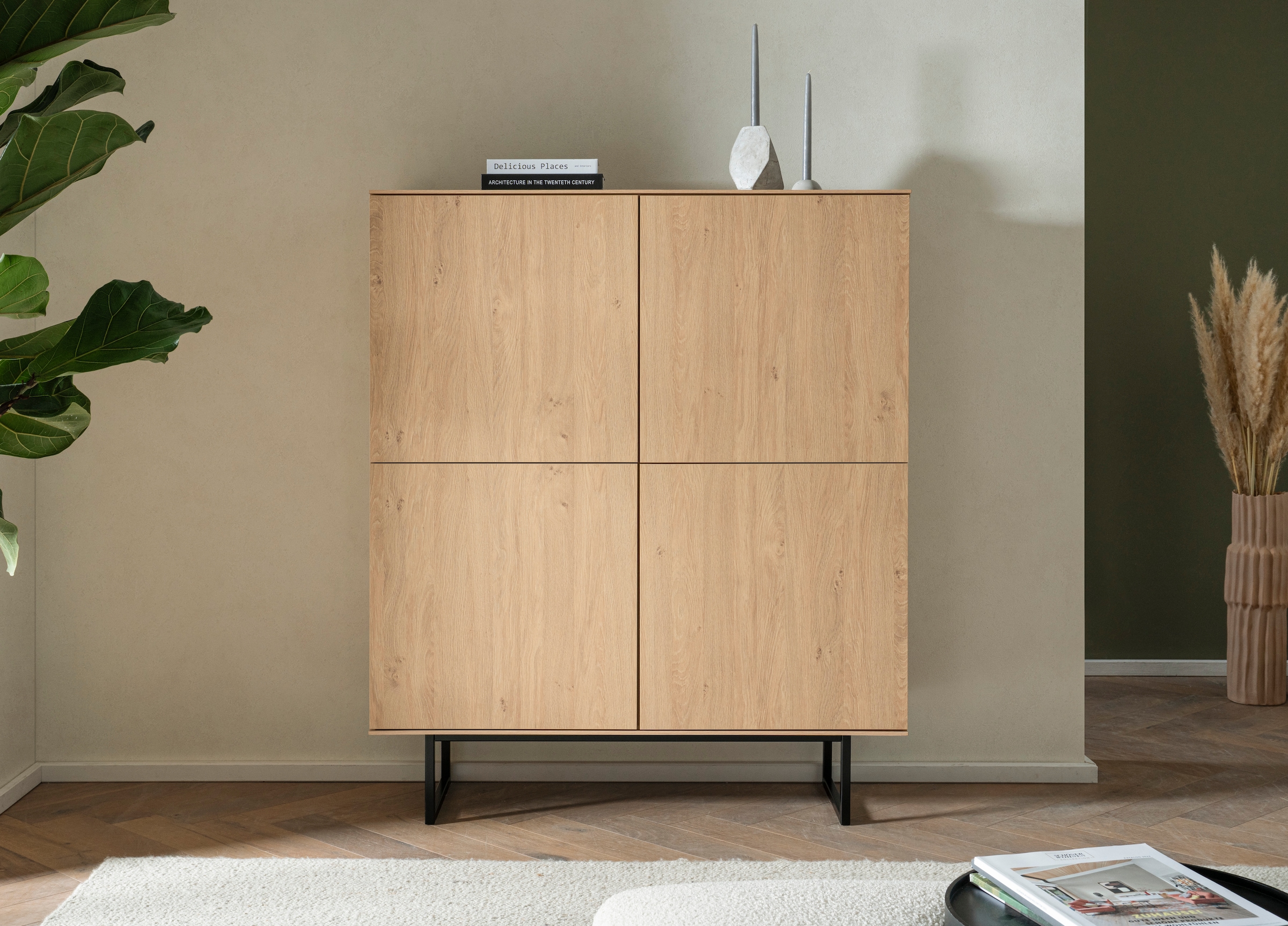 Home affaire Highboard »Lund, moderner Schrank, Kommode mit Kufengestell« ausreichend Stauraum, vielseitig einsetzbar, 115 cm breit