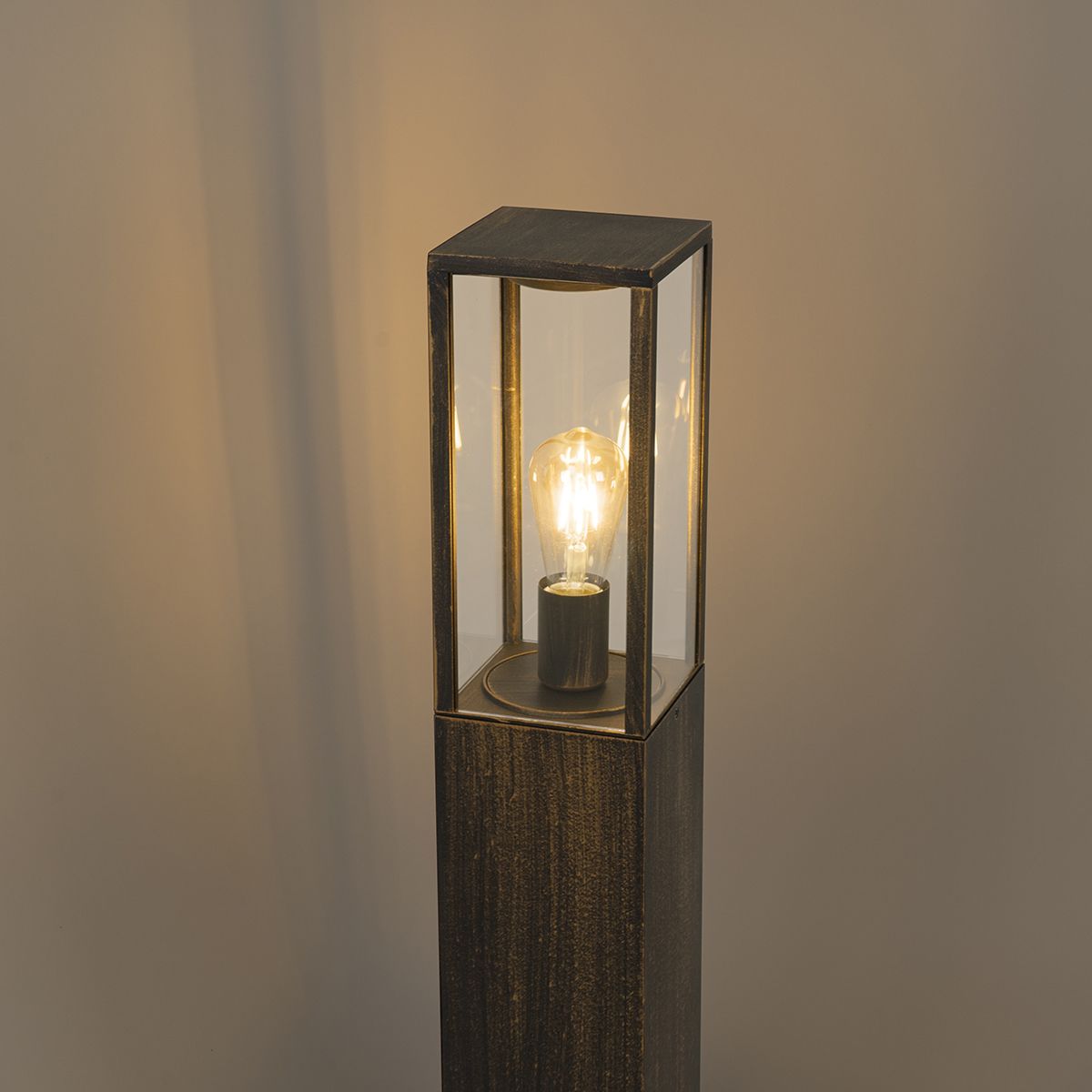 Vintage staande buitenlamp antiek goud 80 cm IP44 - Charlois