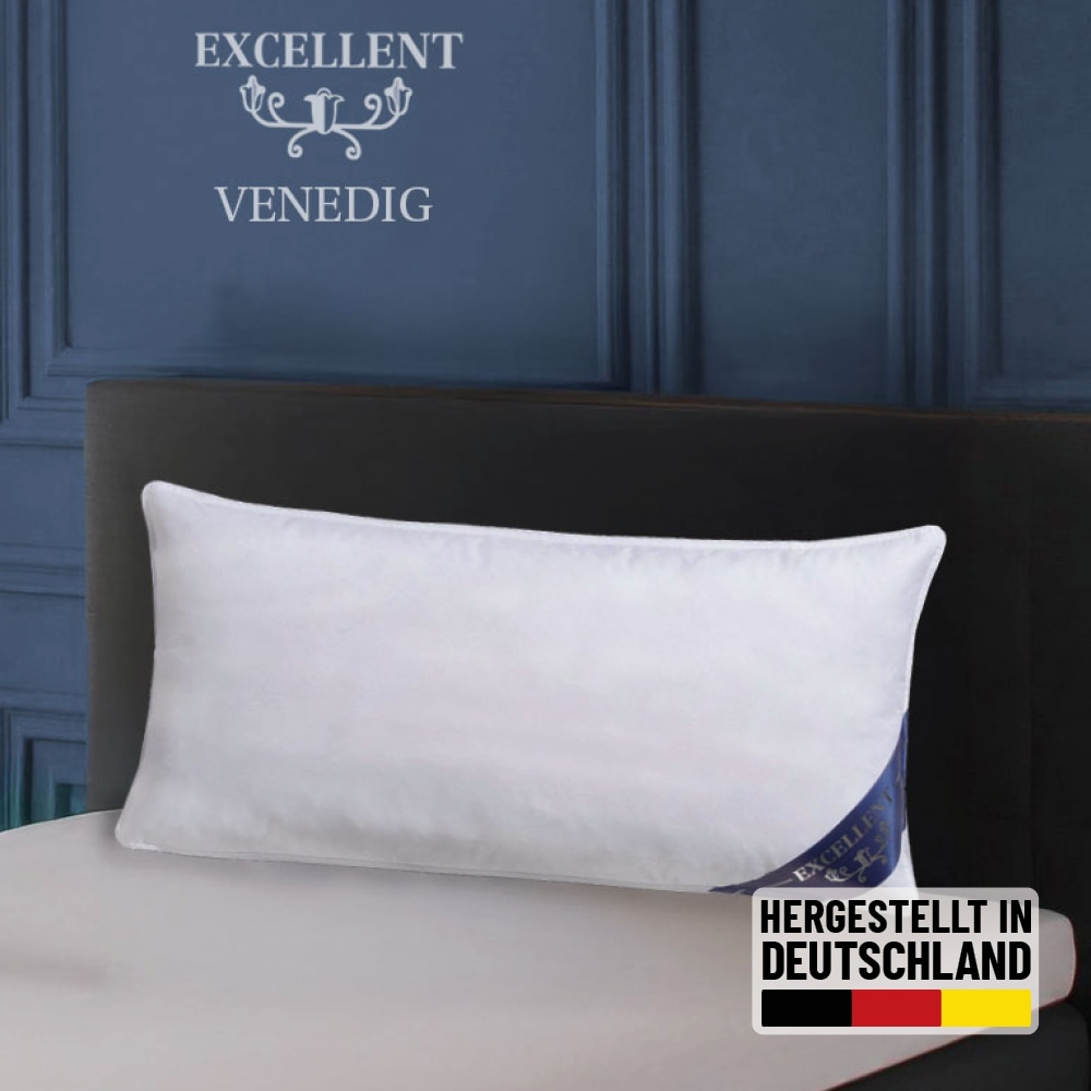 Excellent 3-Kammer-Kopfkissen »Venedig« Füllung: weisseneueDaunenundFedernKlasseI60Daunen40FedernAussenweisseneueFedernKlasseI100FedernInnen Spar-Set, 2-Tlg., 1 Stk. tlg. Kopfkissen 40x80 & 80x80 cm, weich