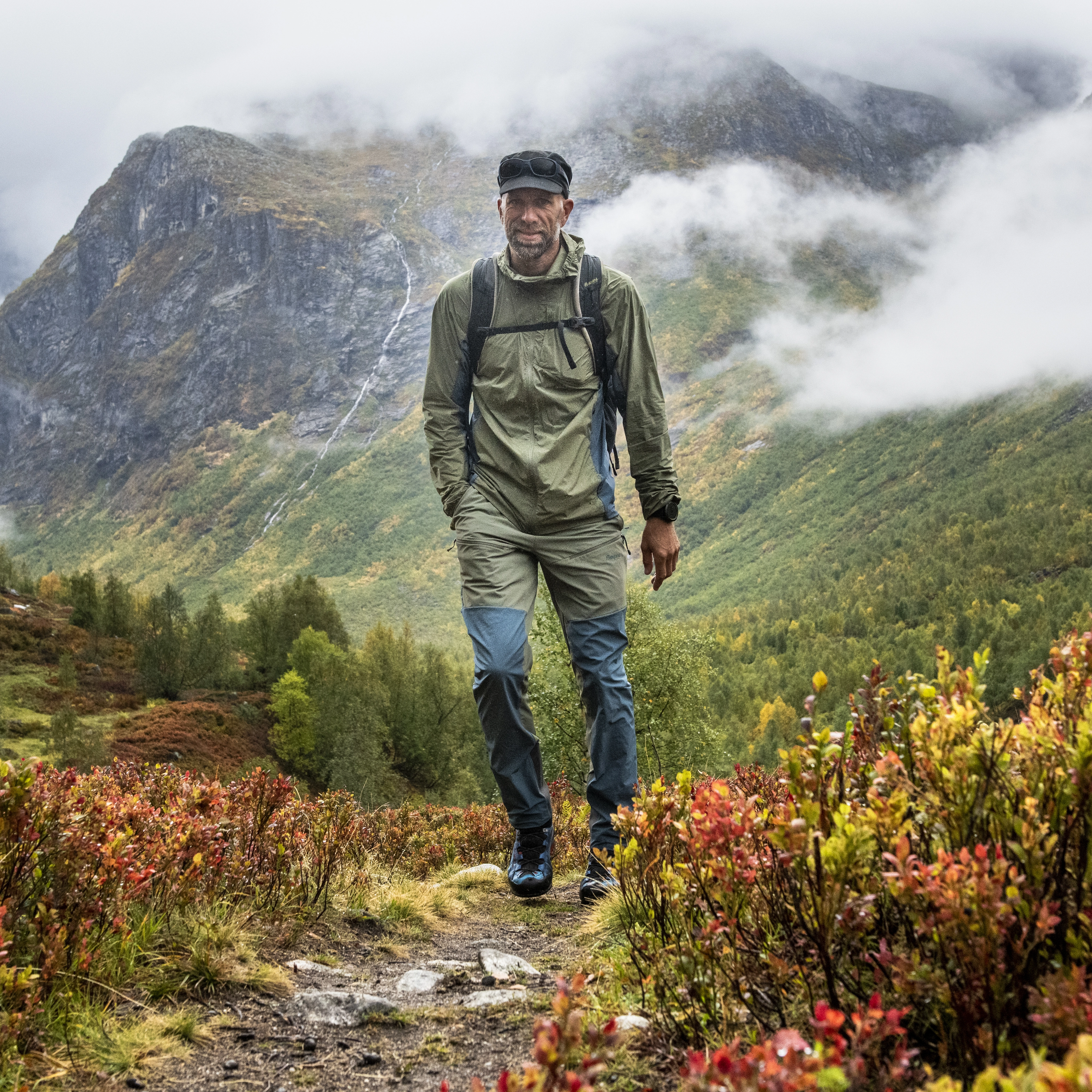 Rabot Softshell Pants Men Green Mud / Orion Blue