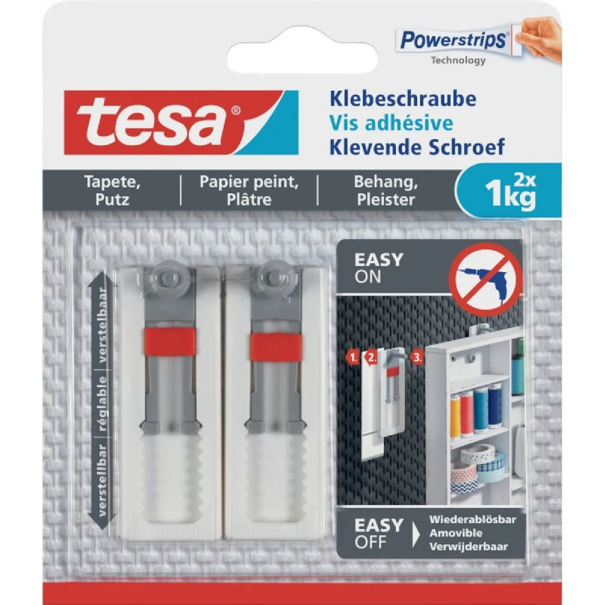 Vis adhésives ajustables 1 kg - Lot de 2