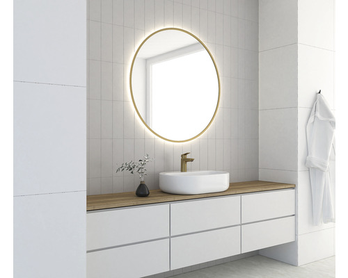 LED-spiegel Ø 60 cm goud