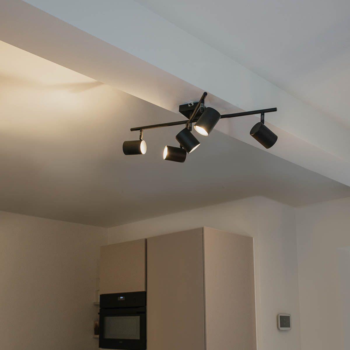 Moderne plafondlamp zwart 5-lichts verstelbaar vierkant - Jeana