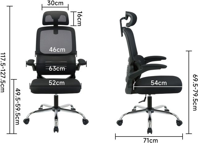 PLACES OF STYLE Bürostuhl »FABION« () mit Lordoseunterstützung, verstellbare Kopfstütze, klappbare Armlehnen