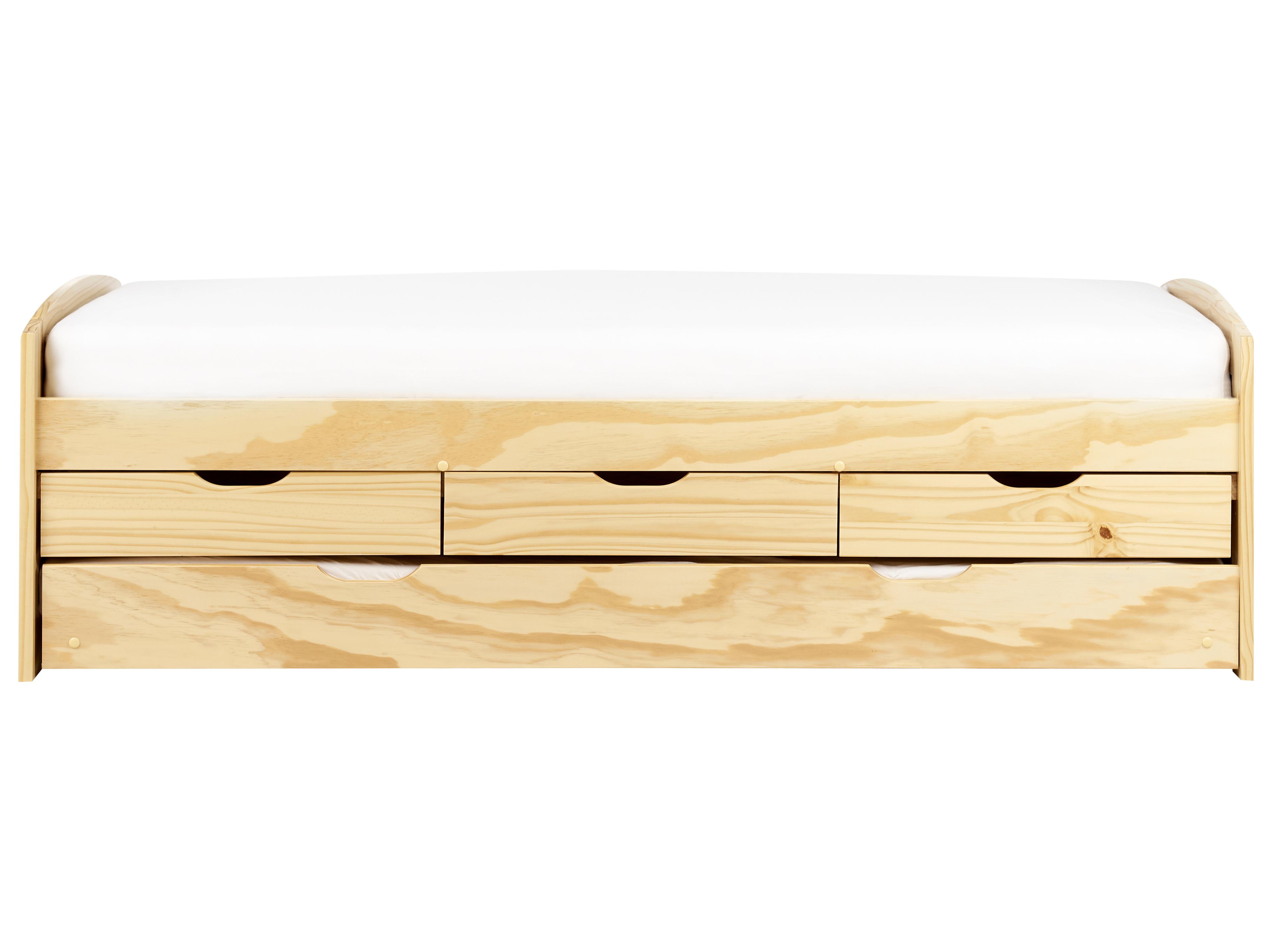 Onderschuifbed Dennenhout PETIVILLE 90 x 200 cm Lichtbruin