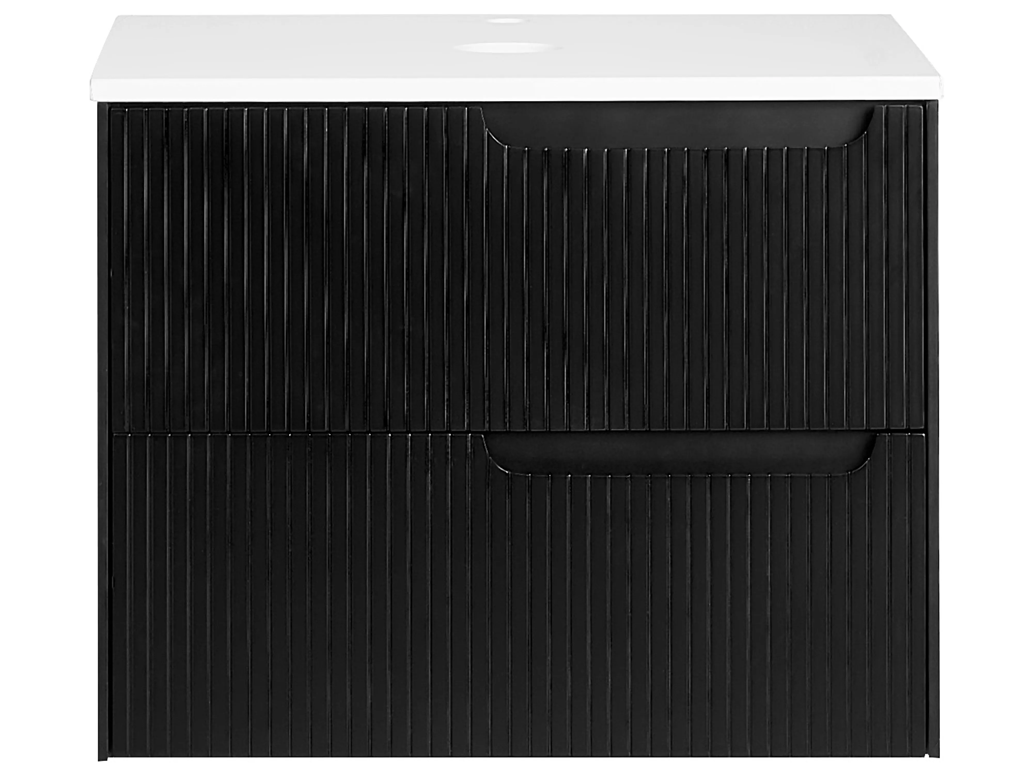 Wandgemonteerde wastafelkast QUINTELA 60 cm Zwart