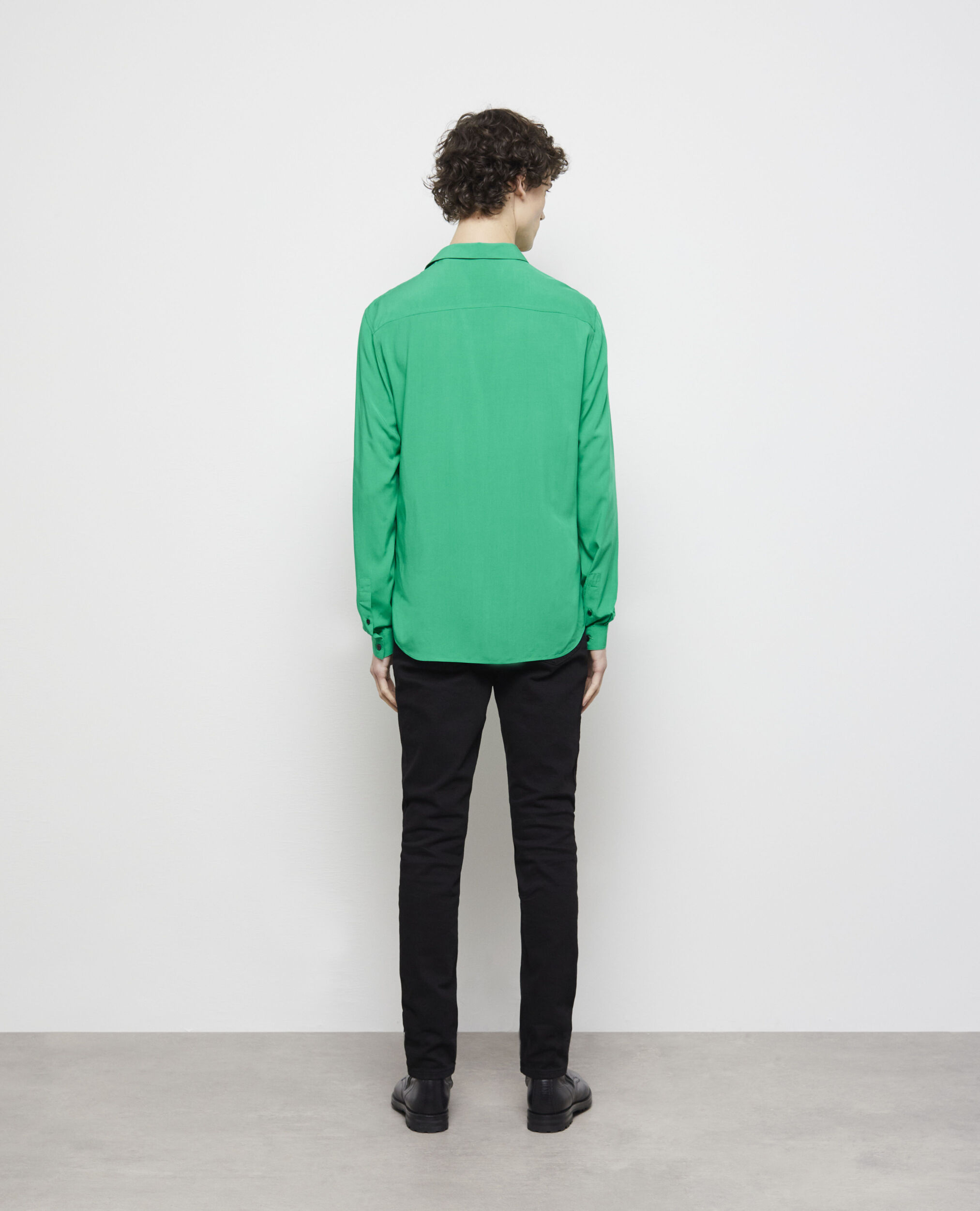 Chemise col classique verte