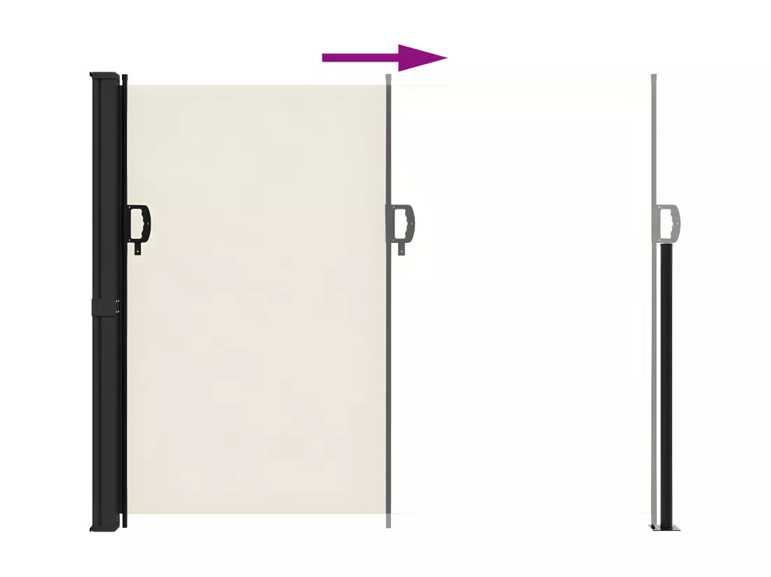 Auvent latéral rétractable crème 160x500 cm