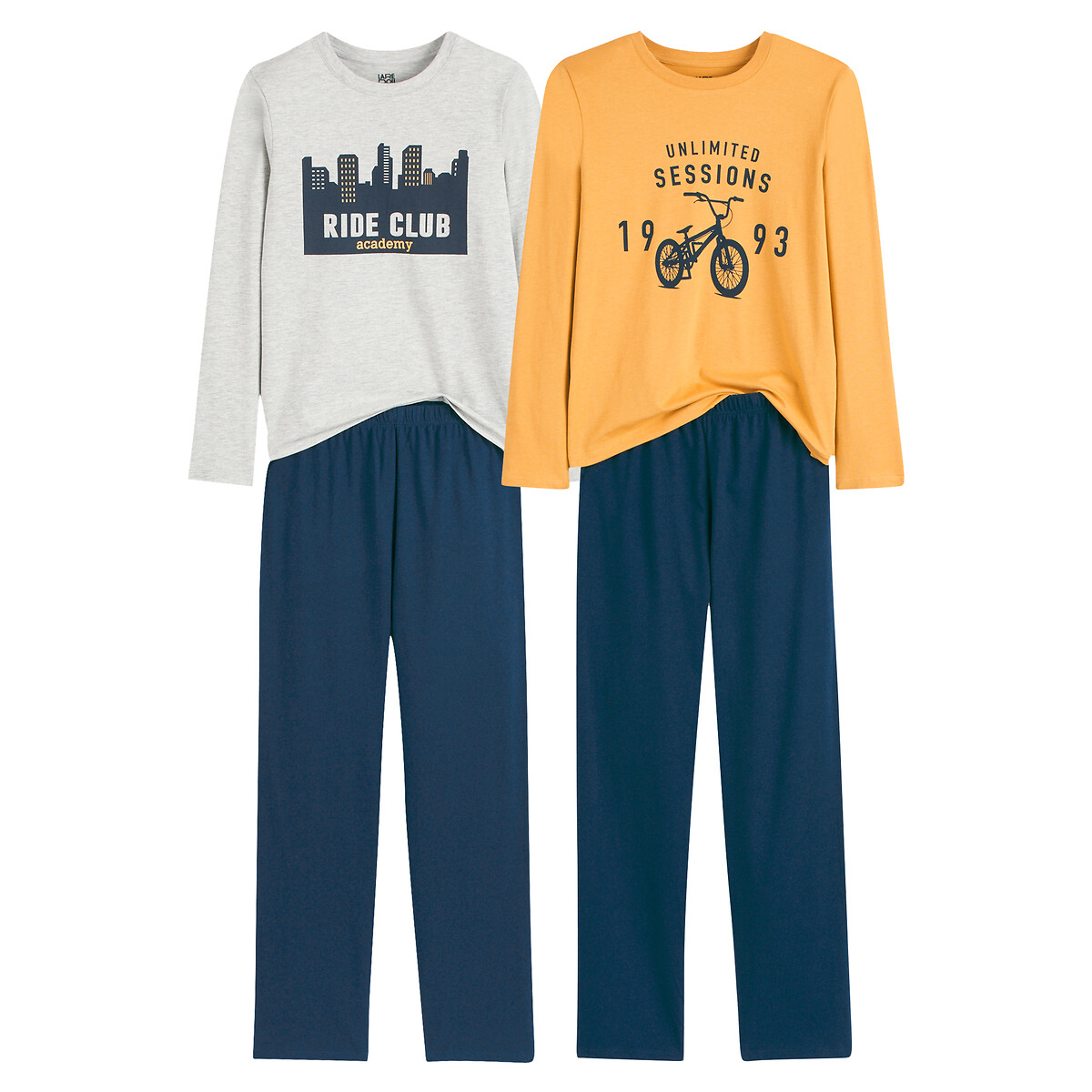 COLEÇÃO LA REDOUTE<br>Conjunto de 2 pijamas em malha, com estampa de bicicletas e prédios