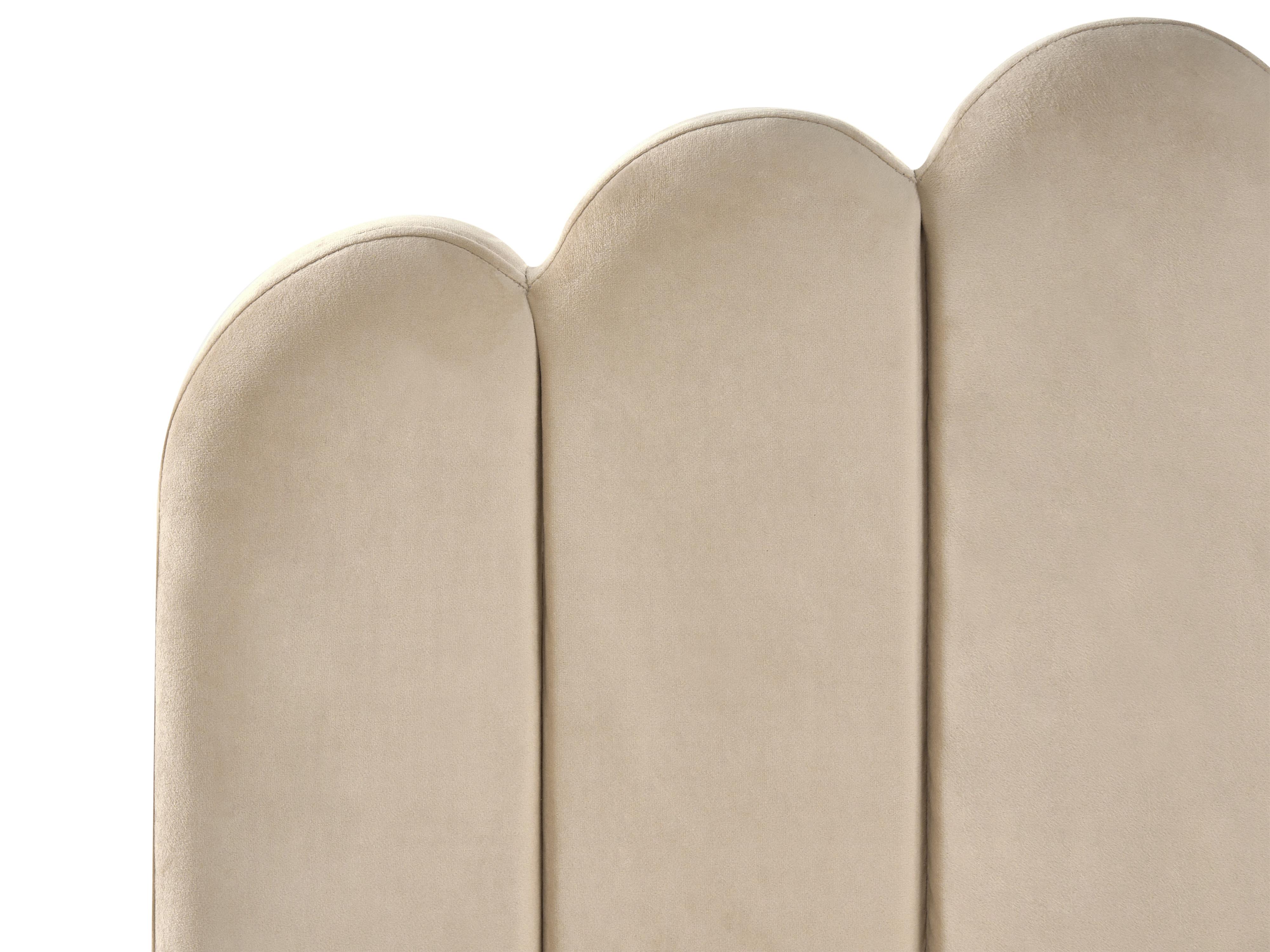 Bed Fluweel SAUVIAN 180 x 200 cm Taupe