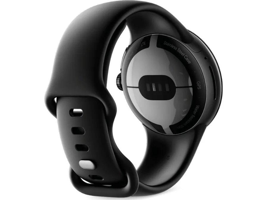 Google Pixel Watch - Matsort - smart ur med bånd - fluoroelastomer - obsidian - båndstørrelse: L - 32 GB - Wi-Fi, NFC, Bluetooth - 36 g