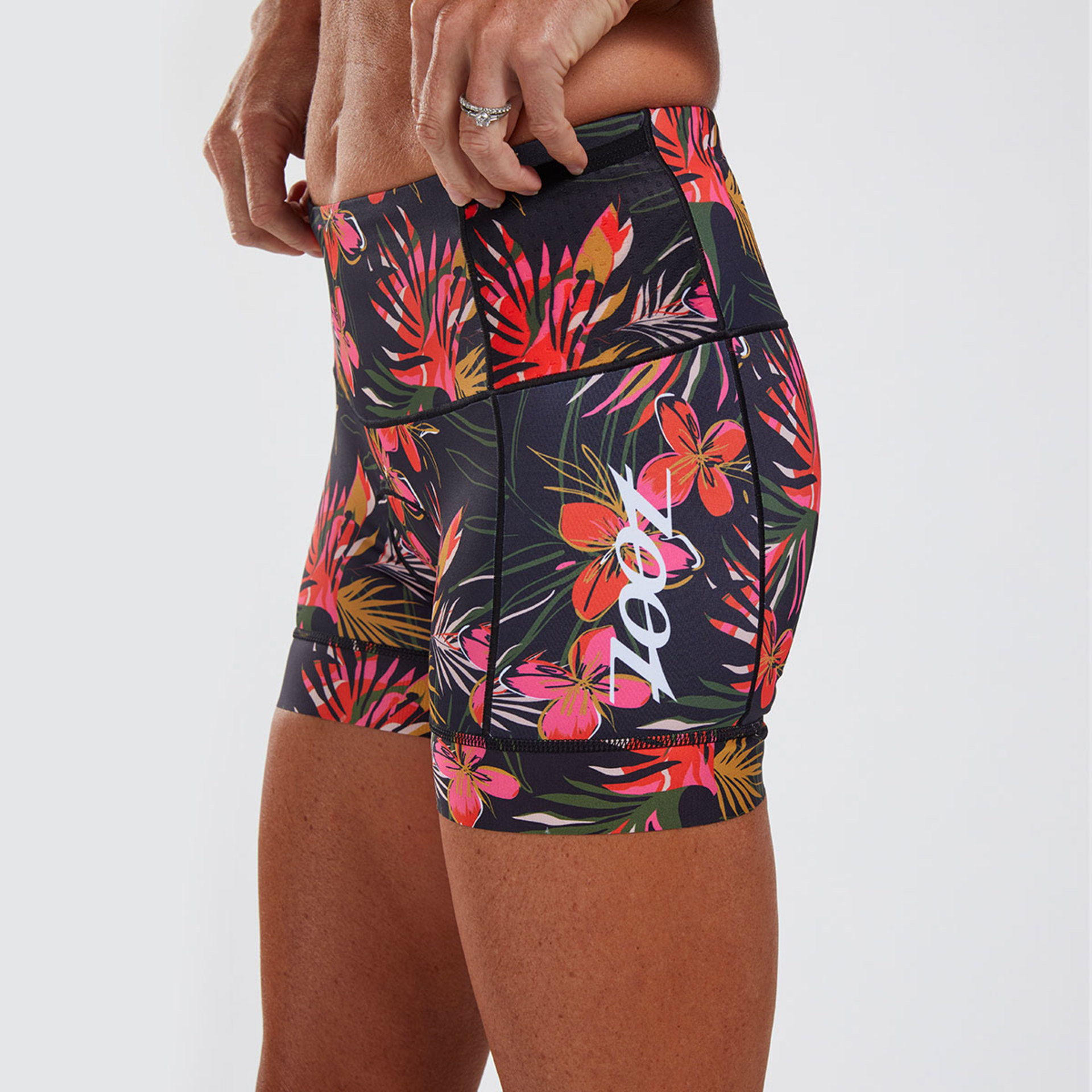 Zoot LTD Waikoloa Tri 4" Triathlon Broek Kort Zwart/Rood/Roze Dames