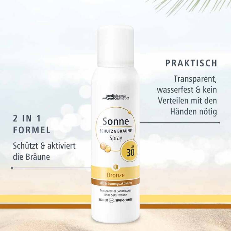 Sonne Schutz & Bräune Spray bronze LSF 30, 150 ml