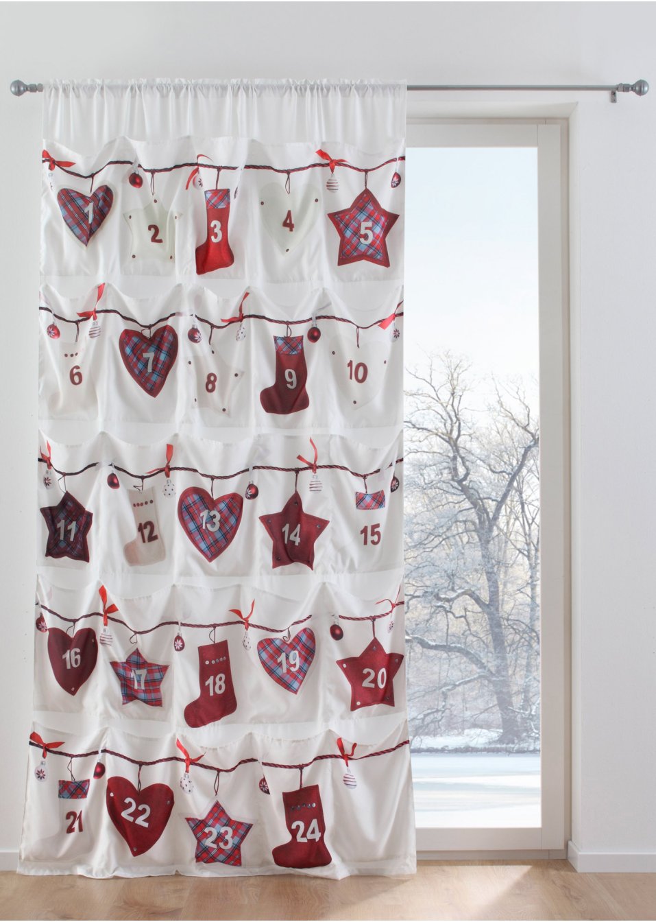 Panneau en microfibre avec calendrier de l'Avent (1 pce.)