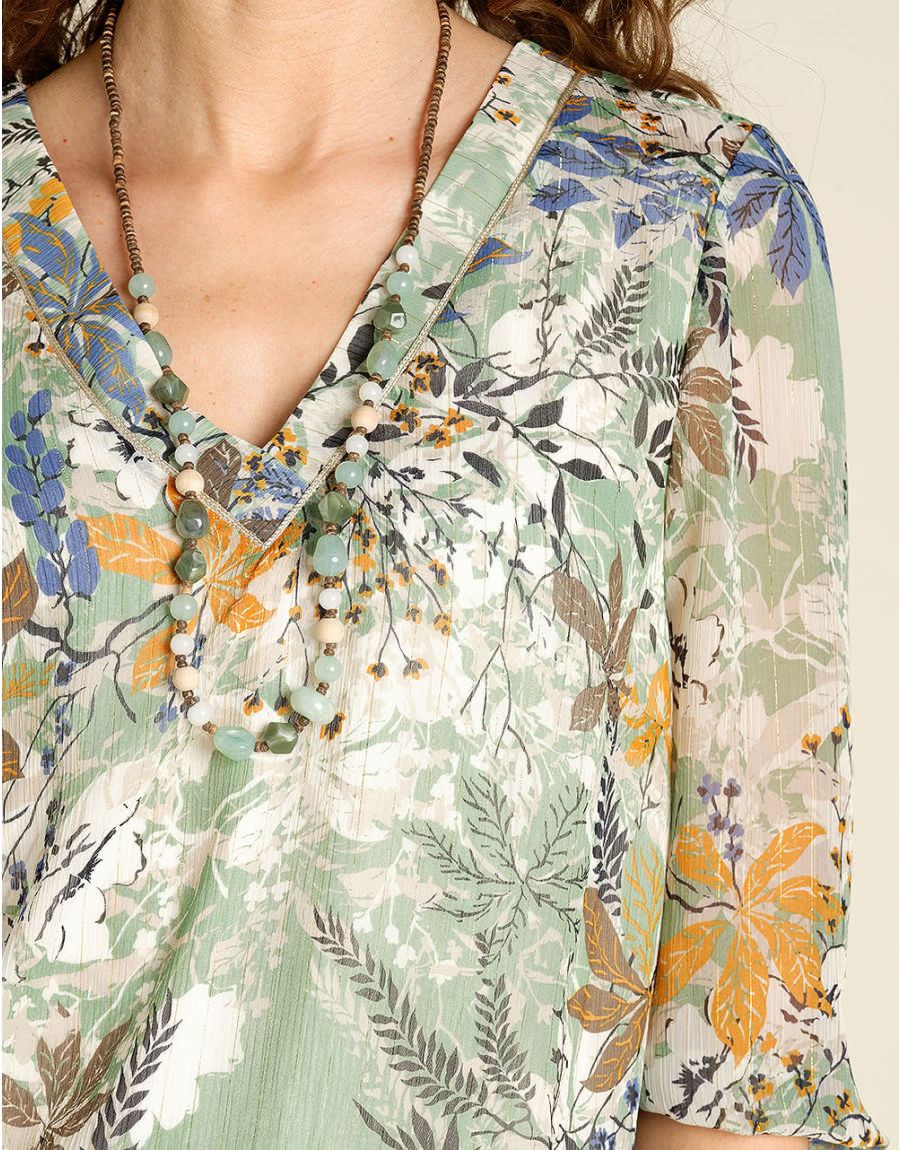 Blouse en voile verte