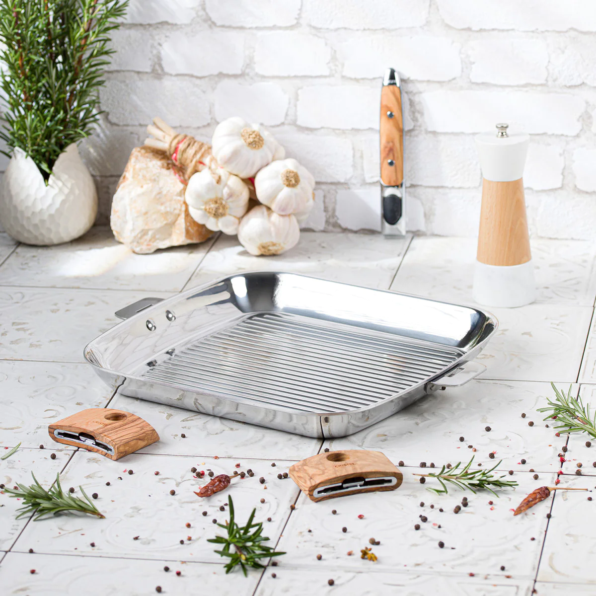 Gril carré inox Casteline Cristel