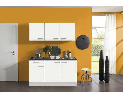 Optifit enkele keuken met apparatuur Oslo214 150 cm wit mat gedemonteerde variant omkeerbaar KPOS 1532D-9+