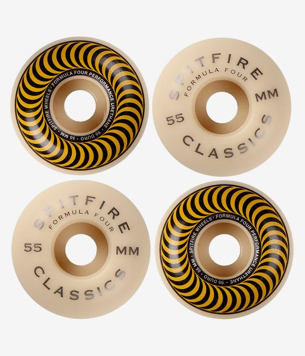 Spitfire Formula Four Classic Rollen (white yellow) 55 mm 99A 4er Pack