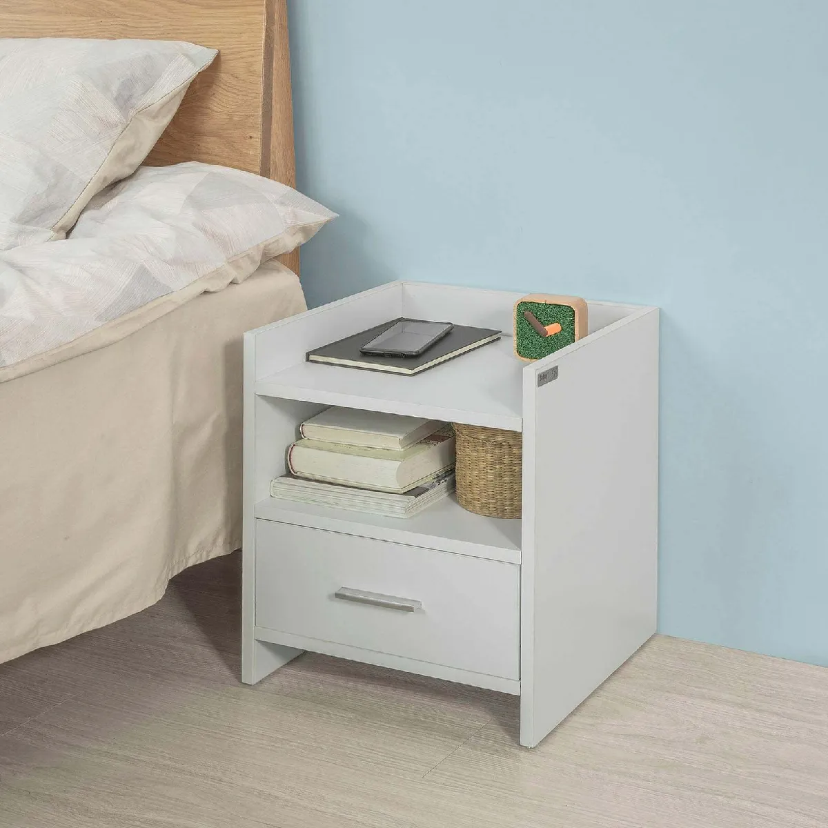SoBuy Table de Chevet - Blanc