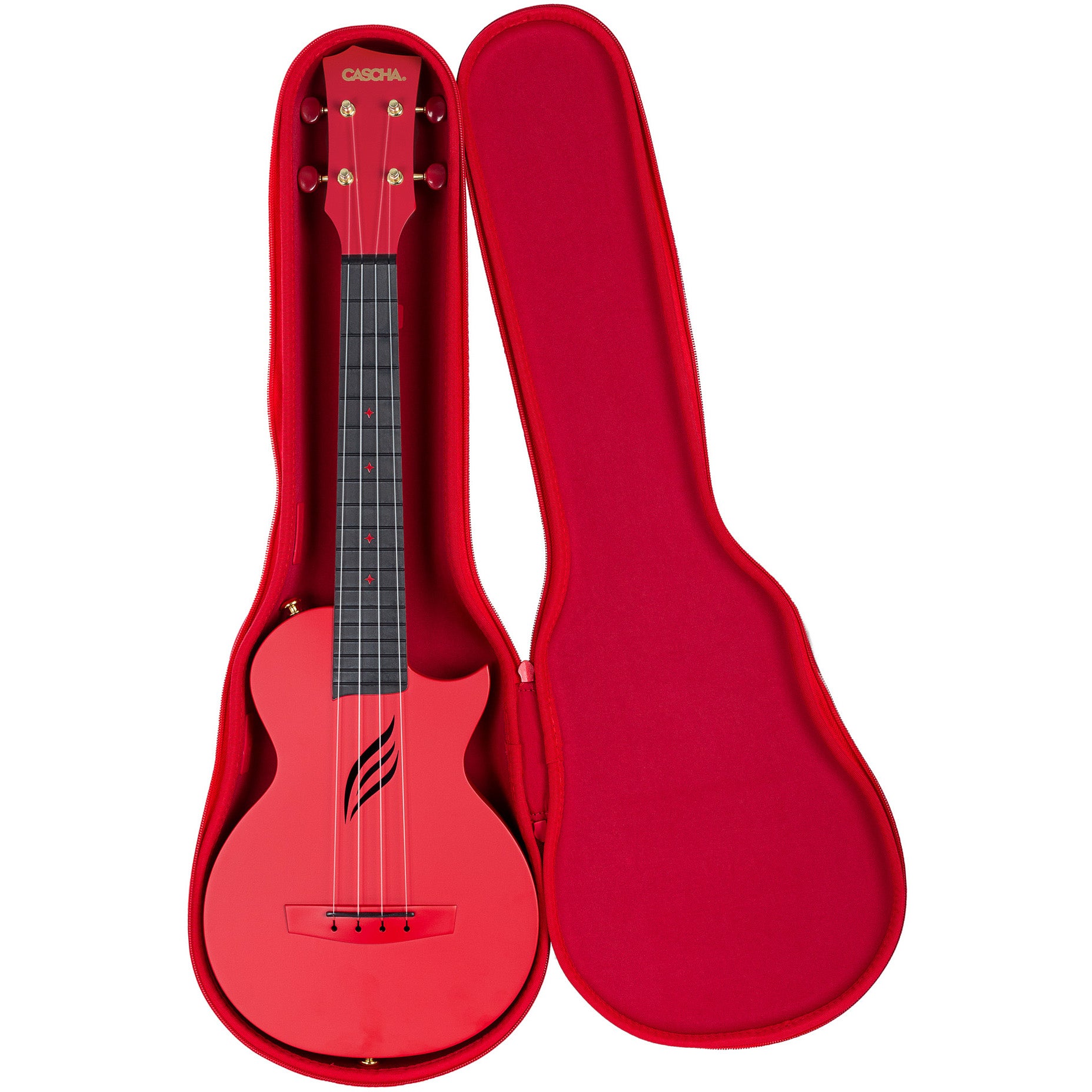 Cascha HH 2280 carbon fiber concert ukelele set rood