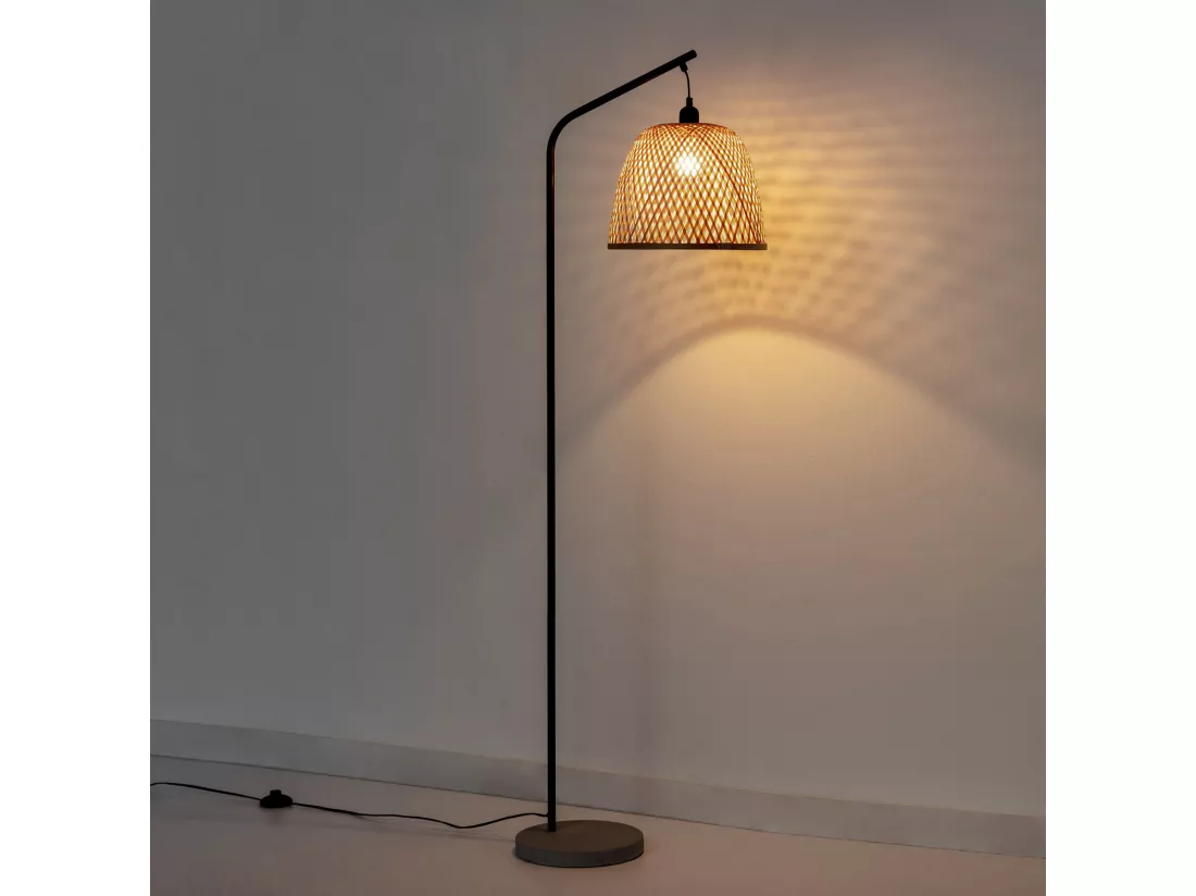 Lampadaire Umiko en bambou, hauteur 156 cm