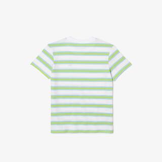 T-shirt enfant Lacoste avec imprimé rayé en jersey de coton T-Shirts & Chemises - Blanc - Lacoste - Enfant