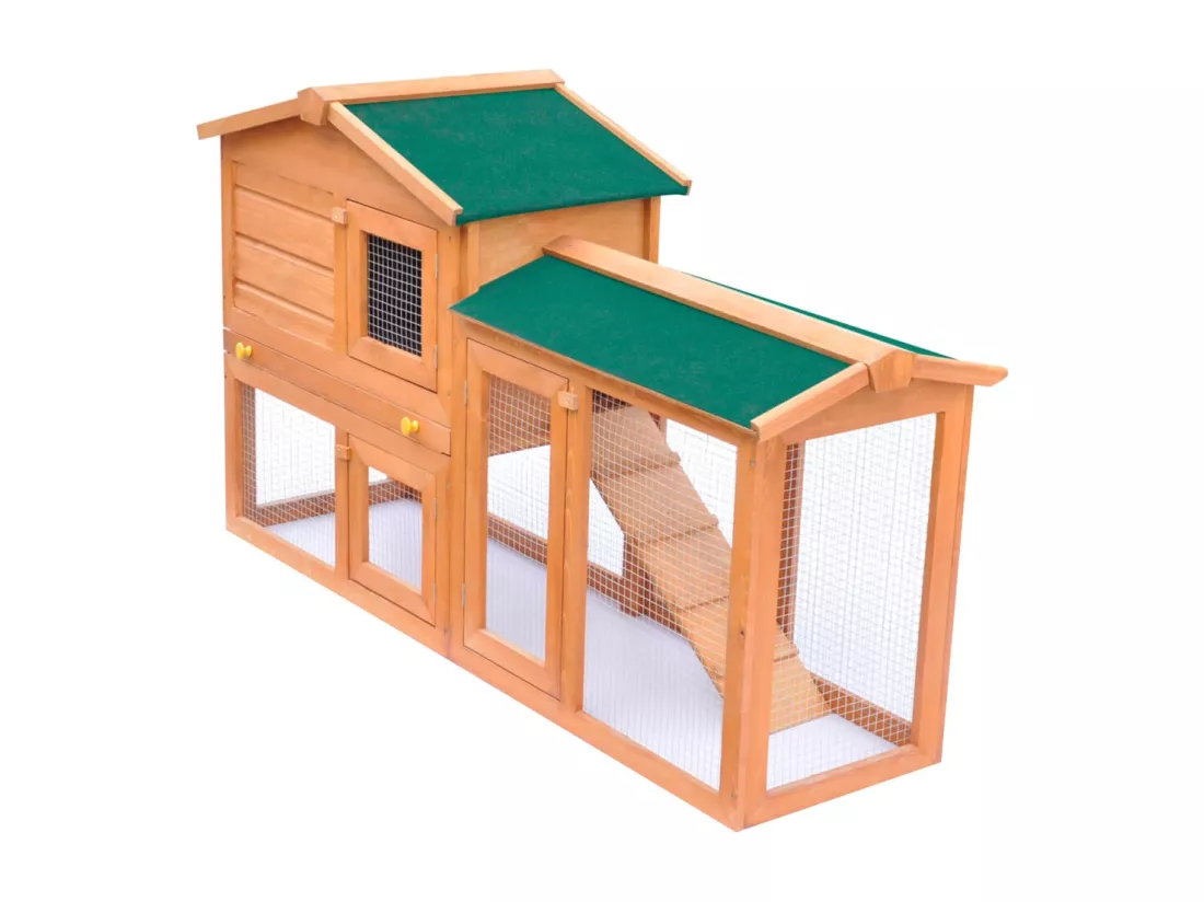 Clapier large d'extérieur pour petits animaux de compagnie Bois