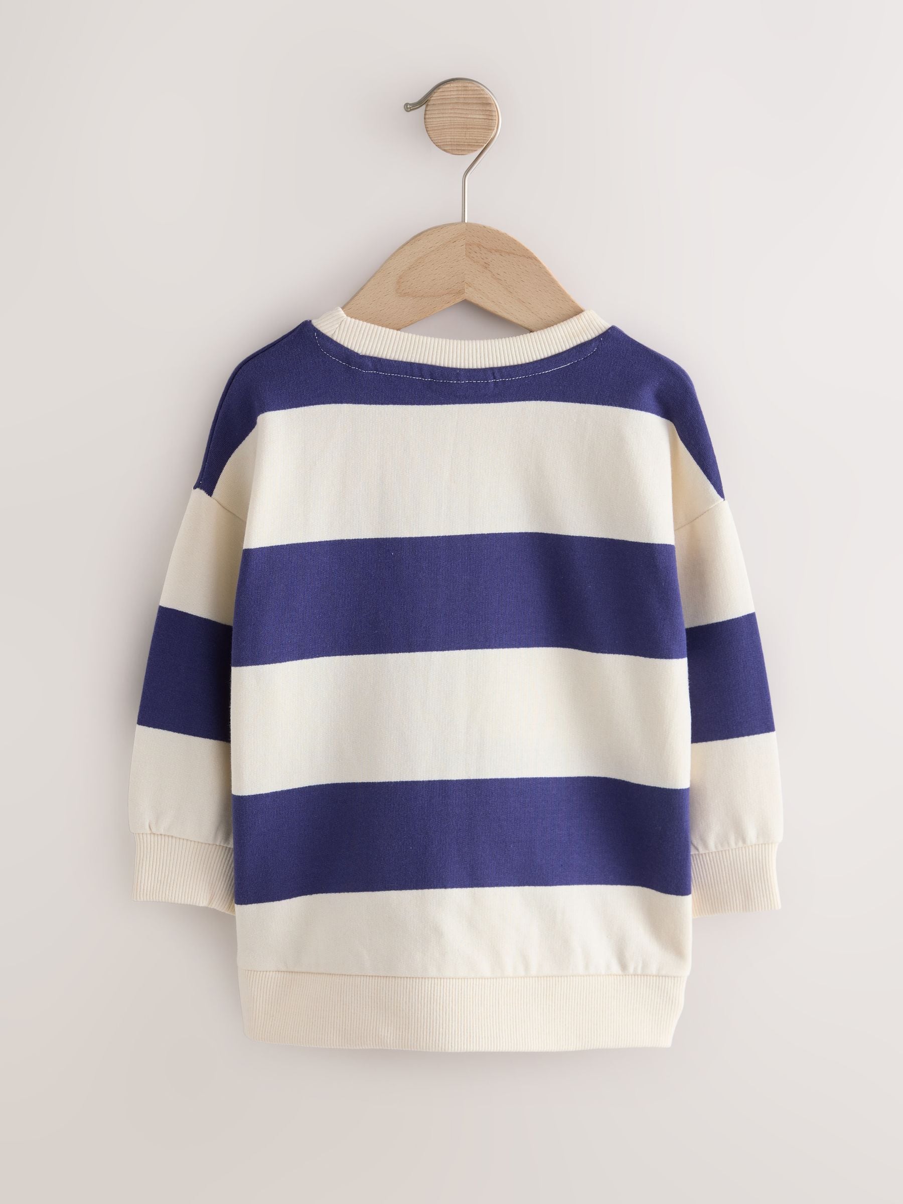 Wit/blauw gestreept - Bluey sweatshirt van katoen met ronde hals (12mnd -8jr)