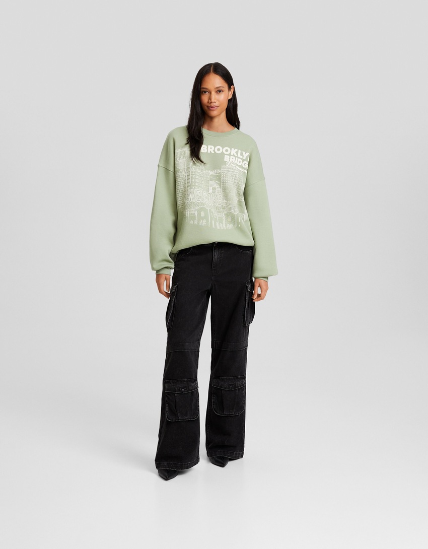 Moletom estampado oversized