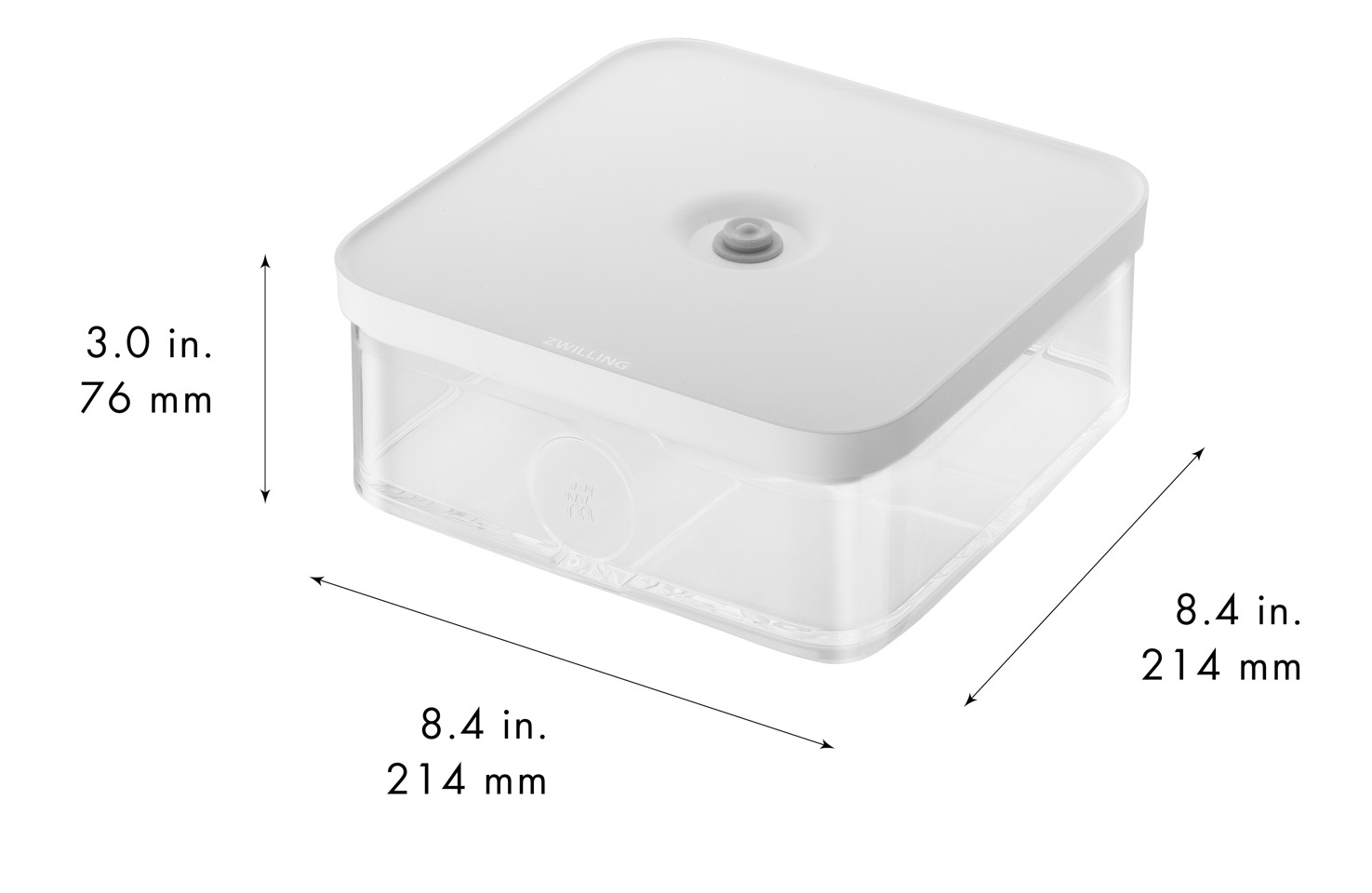 Zwilling - Fresh & Save, CUBE Opbevaringsboks - gennemsigtig-hvid - L