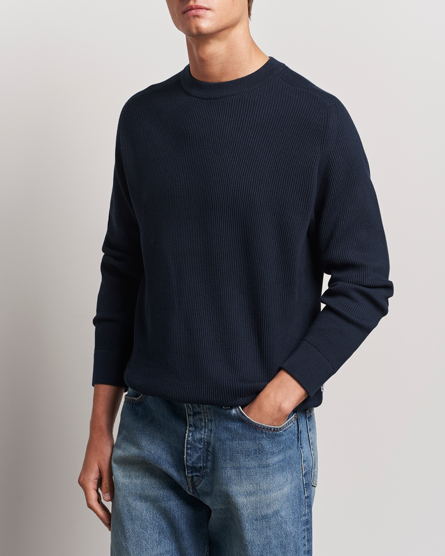 NN07 Kevin Cotton Knitted Sweater Navy Blue