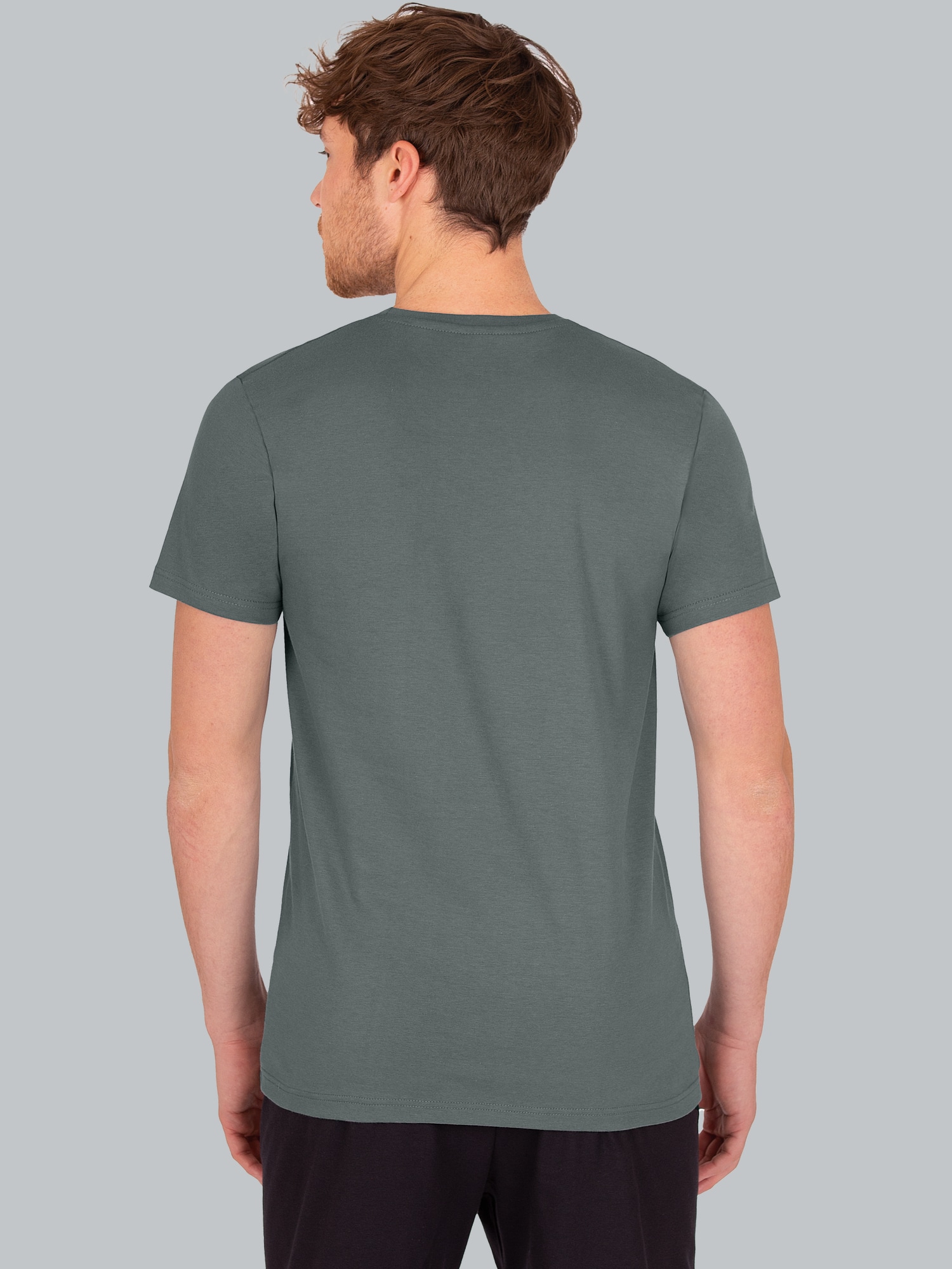T-Shirt aus Biobaumwolle mit Brusttasche Oliv-C2C