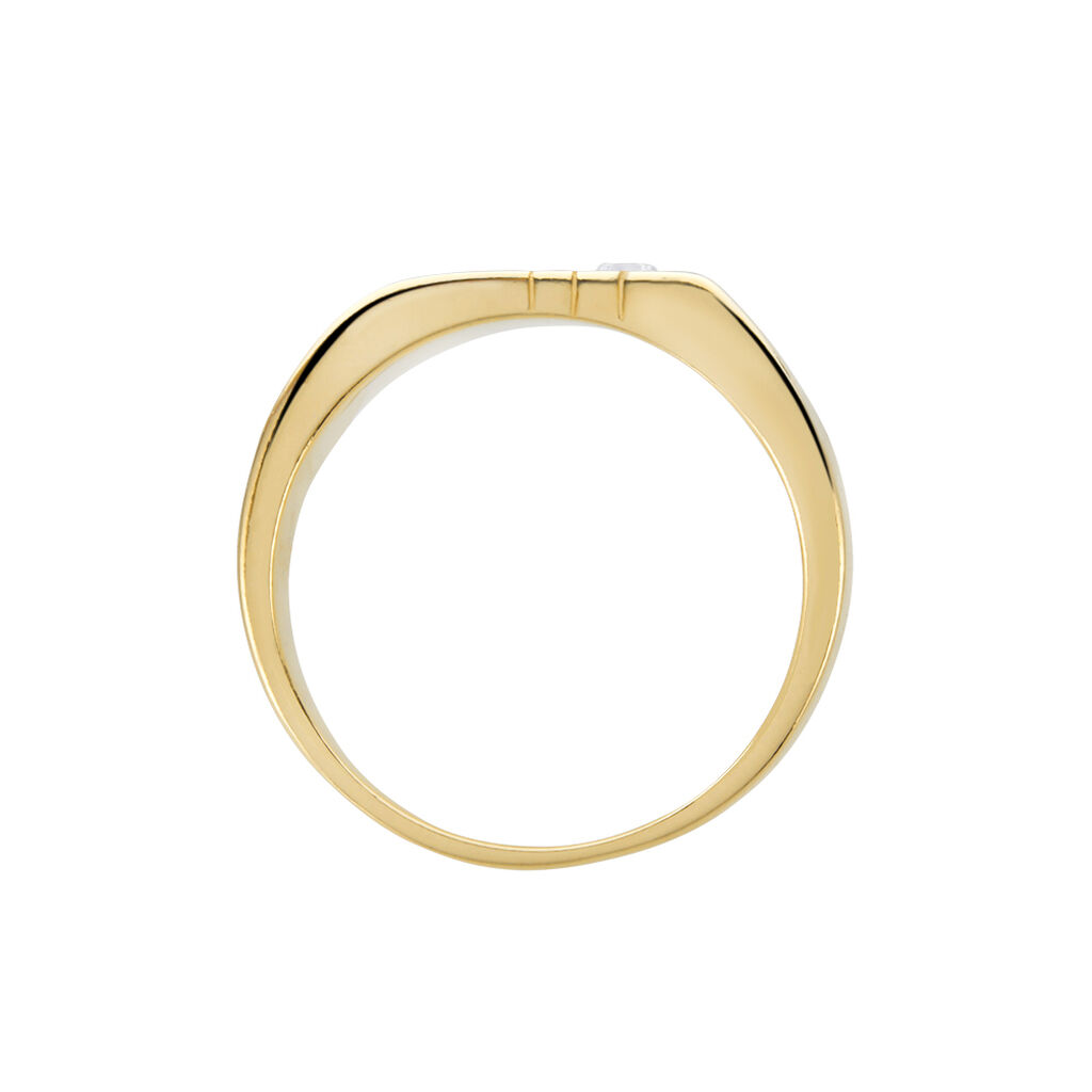 Chevalière Plaqué Or Jaune Alec Oxyde De Zirconium