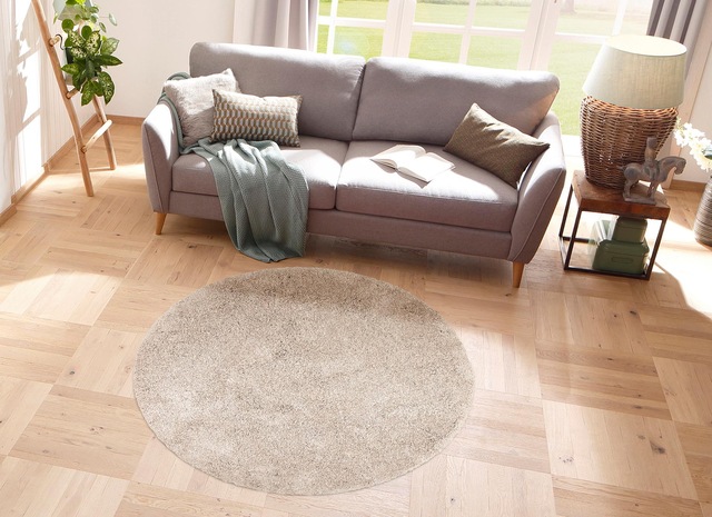 my home Teppich »Desner, Hochflor Teppiche« rund 35 mm Höhe Mikrofaser, weich, flauschig, Wohnzimmer, Schlafzimmer, Kinderzimmer
