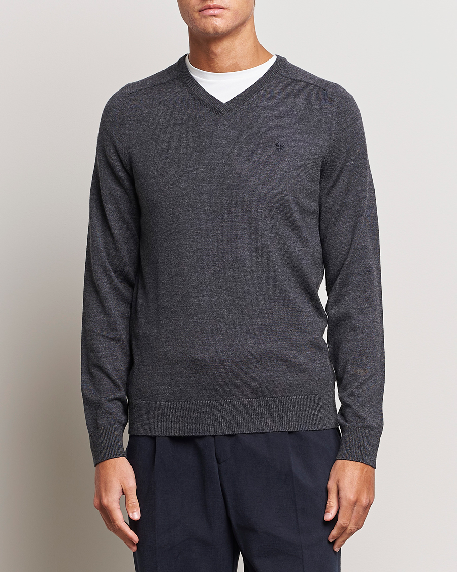 Morris Merino V-neck Grey