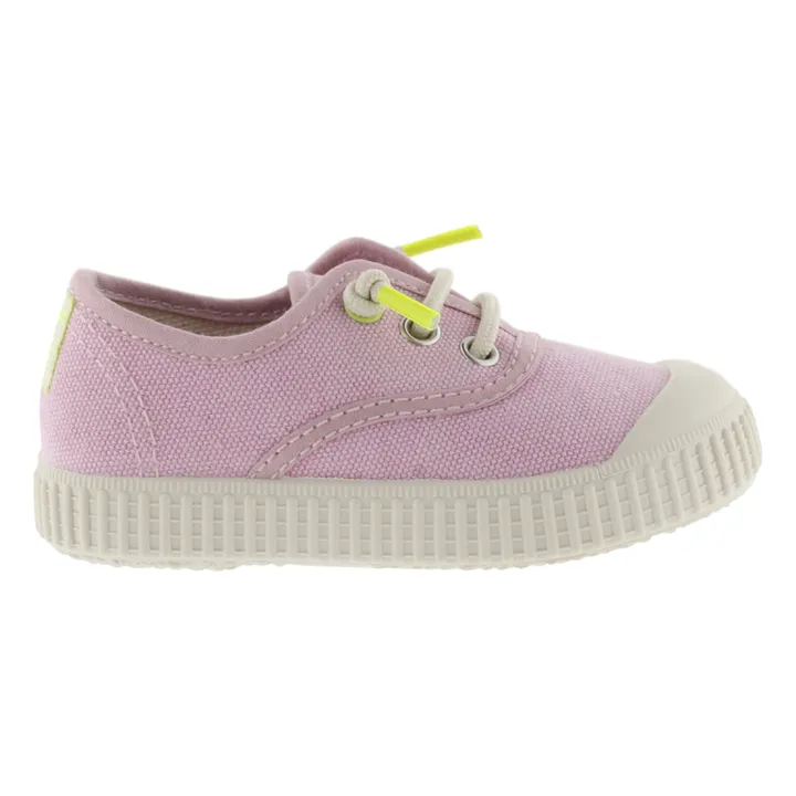 Victoria Baskets Lacets Elastiqués Lona Lavada | Rose