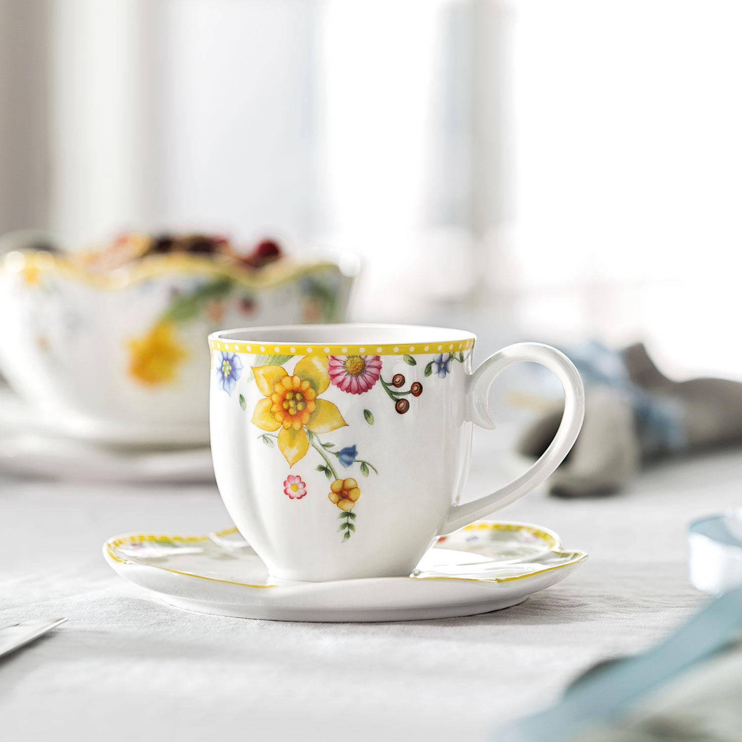 Spring Awakening Coffee cup Yellow, 7.8 oz, Premium Porcelain