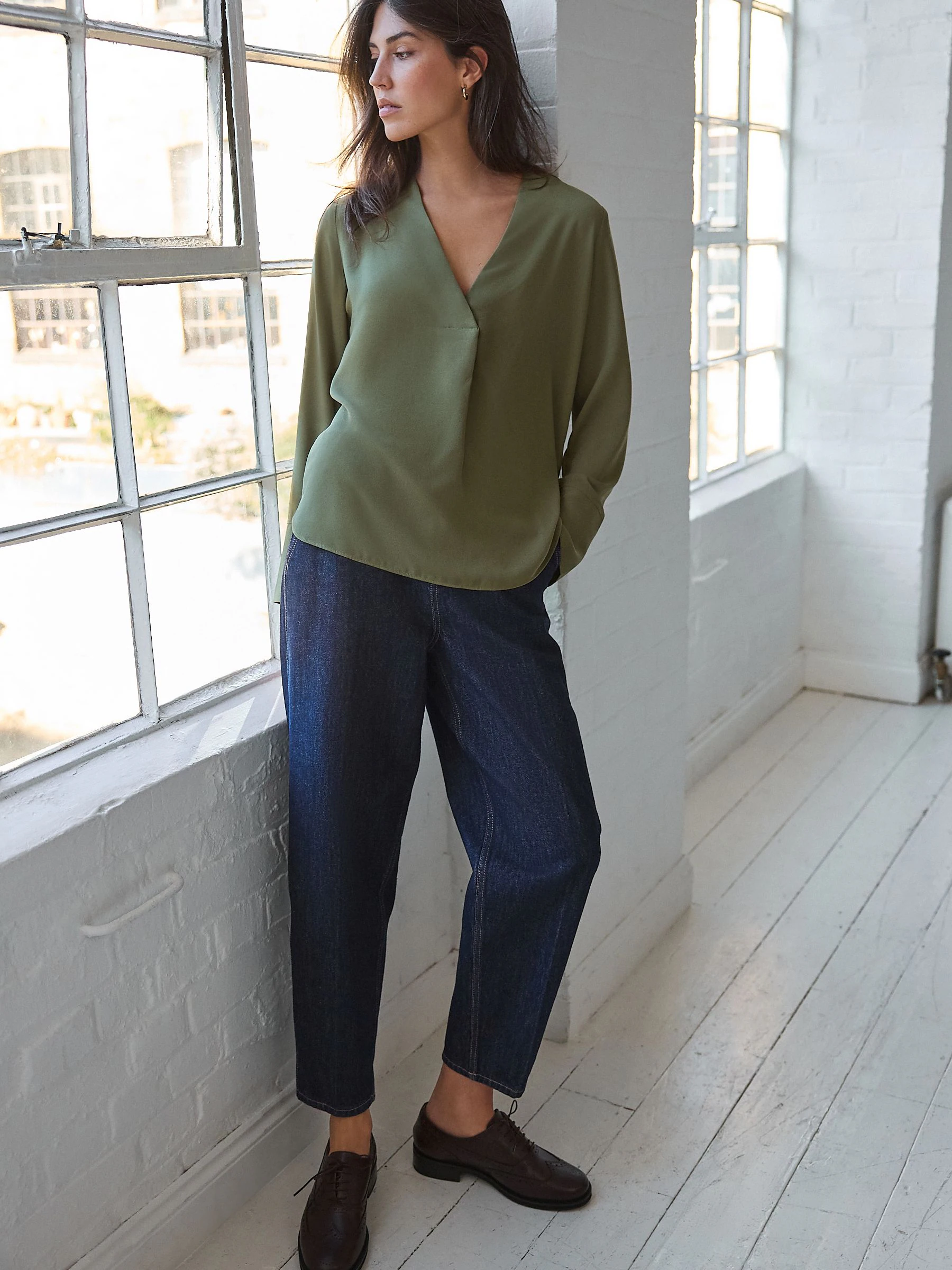Wassing - 100% Cotton Balloon Barrel Jeans