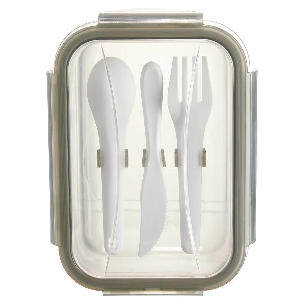Boîte Lunchbox en verre avec couverts en plastique 1,2L