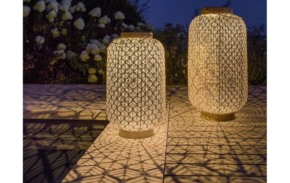 Laterne Solar Antic Grand Grafic, 75 cm, Hellbeige<br>Solarleuchte zum Aufstellen oder Aufhängen