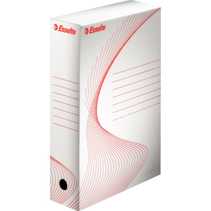 Boîte archives esselte standard carton ondulé recyclable a4 245x345mm dos 80mm assemblage manuel facil coloris blanc